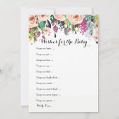 Chic Floral Garden Baby Showspiele x2 Einladung (Rückseite)