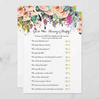 Chic Floral Garden Baby Showspiele x2 Einladung