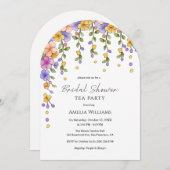 Chic Floral Garden Bridal Party Einladung (Vorne/Hinten)