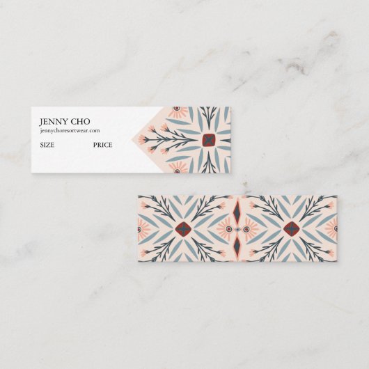 Chic Floral Geometric CUSTOM Preisgröße Hang Tag (Vorne/Hinten)