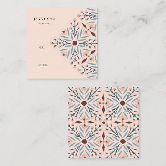 Chic Floral Geometric CUSTOM Preisgröße Hang Tag (Vorne/Hinten)