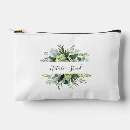 Chic floral Girl Individuelle Name Metal Schlüssel Zubehörtasche (Vorderseite)