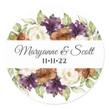 Chic Floral Hochzeit im Herbst Einladung Siegel