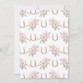 Chic Floral Horse oder Pony Saddle Up Birthday Einladung (Rückseite)