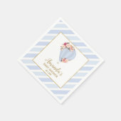 Chic Floral Hot Air Ballon Baby Boy Dusche Blau Serviette (Ecke)