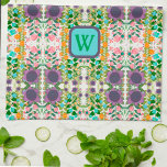Chic Floral Hübsch Monogram Initial Stylish Geschirrtuch<br><div class="desc">Chic Personalisiert floral Muster Modernes Küchentuch. Diese farbenfrohen Küchenhandtücher sind perfekt, um Ihrer Küche einen farbenfrohen Pop zu verleihen. Pair es mit einer Flasche Wein und es ist ein großartiges personalisiertes Geschenk für Freunde, Familie, Mitarbeiter, Nachbarn, etc. Der benutzerdefinierte Monogrammbereich kann auf Wunsch in einen Namen oder eine lustige Phrase...</div>
