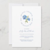 Chic Floral Hydrangea Bridal Shower Invitation (Vorderseite)