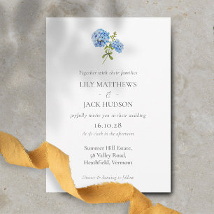 Chic Floral Hydrangea Non Foto Hochzeit Einladung