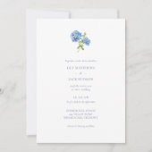 Chic Floral Hydrangea Non Foto Hochzeit Einladung (Vorderseite)