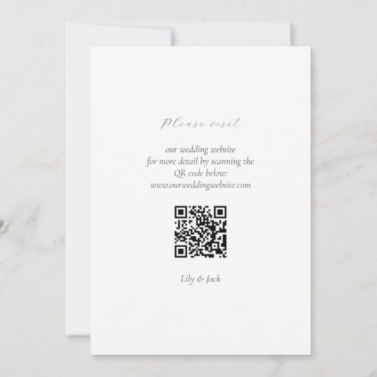 Chic Floral Hydrangea QR Code Einladung Hochzeit (Rückseite)