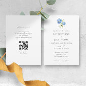 Chic Floral Hydrangea QR Code Einladung Hochzeit
