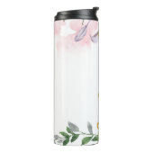 Chic Floral Imitats Gold Bridesmaid Script und Nam Thermosbecher (Nach links gedreht)