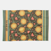 Chic Floral Individuelle Name oder Zitat Spaß Hübs Geschirrtuch (Horizontal)