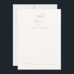 Chic Floral Ivory Wedding Advice Card Hinweiskarte<br><div class="desc">Elegant,  frisch und modern. Diese hübsche und stilvolle Hochzeitsratenkarte bietet eine hübsche handgezeichnet Blume und ein zeitgenössisches Set an Schriftart in einem sanften Imitat Gold. Die Karte hat einen schönen hellen Elfenbeinhintergrund,  sowohl vorne als auch hinten. Variationen dieses Designs sind in der Sammlung verfügbar.</div>