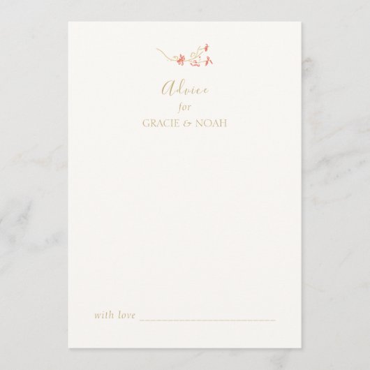 Chic Floral Ivory Wedding Advice Card Hinweiskarte (Vorderseite)
