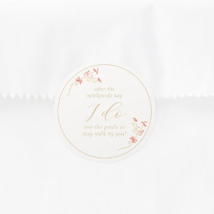 Chic Floral & Ivory Wedding Runder Aufkleber