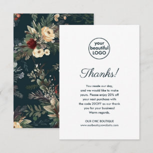 Chic Floral Kundenempfehlung Vielen Dank Dankeskarte