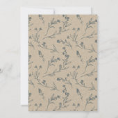 Chic Floral Laurel Wreath Dusky Blue Gray Taufe Dankeskarte (Rückseite)