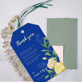 Chic Floral Lemon Citrus Wedding Vielen Dank für I Geschenkanhänger