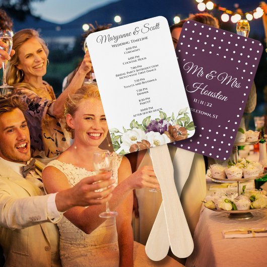 Chic Floral Lila Polka Dot Hochzeit im Herbst Prog Fächer