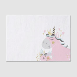 Chic Floral Magical Unicorn Girl's Birthday Party Seidenpapier
