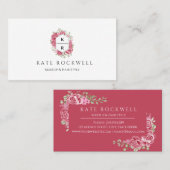 Chic Floral Makeup Artist Beauty Salon | Hochzeit Visitenkarte (Vorne/Hinten)