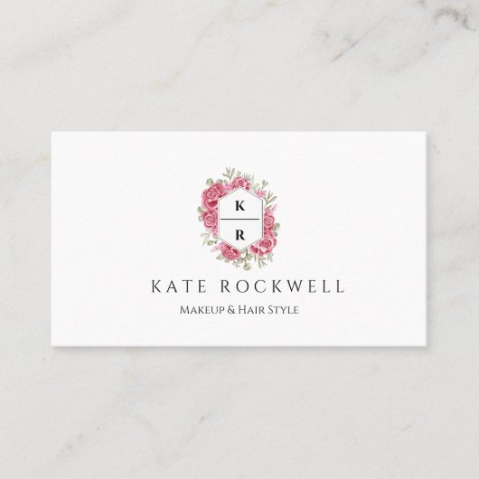 Chic Floral Makeup Artist Beauty Salon | Hochzeit Visitenkarte (Vorderseite)