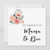 Chic Floral Mama to Bee Baby Showcard Dankeskarte (Vorderseite)