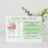 Chic floral Mason Jar Wedding Save the Date (Stehend Vorderseite)