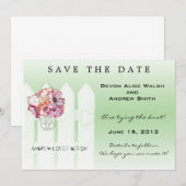 Chic floral Mason Jar Wedding Save the Date (Vorne/Hinten)