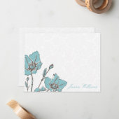 Chic Floral Mitteilungskarten (Vorderseite/Rückseite Beispiel)