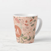 Chic Floral Monogram Milchtasse (Rechte Ecke)