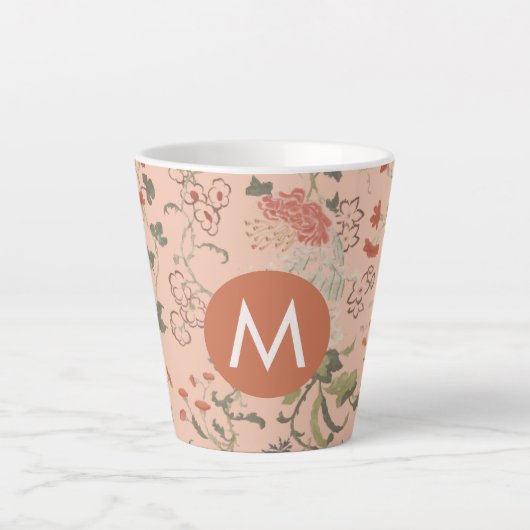 Chic Floral Monogram Milchtasse (Vorderseite)
