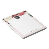 Chic Floral Monogram Post It NotePad Notizblock (angewinkelt)