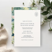 Chic Floral Monogram Wedding Invitation Einladung