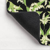 Chic Floral Mousepad: Lilies of the Valley, Black Mousepad (Ecke)
