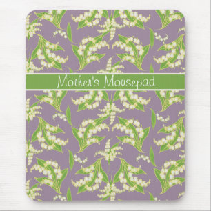 Chic Floral Mousepad: Lilies of the Valley, Mauve Mousepad