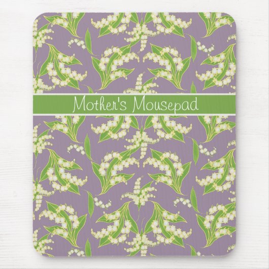 Chic Floral Mousepad: Lilies of the Valley, Mauve Mousepad (Vorne)
