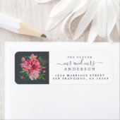 Chic Floral Mr Mrs Monogram Wedding Rücksendeadres (Insitu)