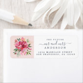 Chic Floral Mr Mrs Monogram Wedding Rücksendeadres (Insitu)