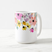 Chic Floral Muster Botanical Trendy Kaffeetasse (VorderseiteRechts)
