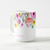 Chic Floral Muster Botanical Trendy Kaffeetasse (Vorderseite Links)