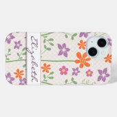 Chic Floral Muster Design Monogram Case-Mate iPhone Hülle (Rückseite (Horizontal))