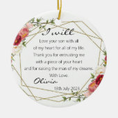 Chic floral Mutter von Groom Bride Geschenk Keepak Keramik Ornament (Vorne)