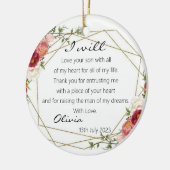 Chic floral Mutter von Groom Bride Geschenk Keepak Keramik Ornament (Links)