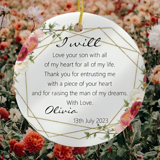 Chic floral Mutter von Groom Bride Geschenk Keepak Keramik Ornament