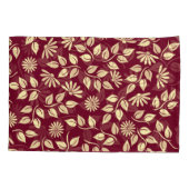 Chic Floral Nature Pastel Gelbes Muster Burgund Kissenbezug (Rückseite-Links)