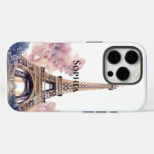 Chic Floral Paris Eiffel Tower Case-Mate iPhone Hülle (Rückseite (Horizontal))