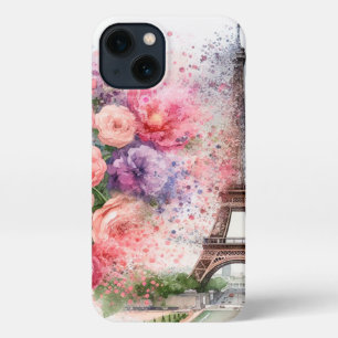 Chic floral Paris, Eiffelturm iPhone Case 13 Hülle