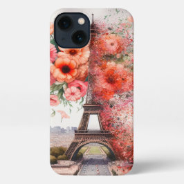 Chic floral Paris, Eiffelturm iPhone Case 13 Hülle